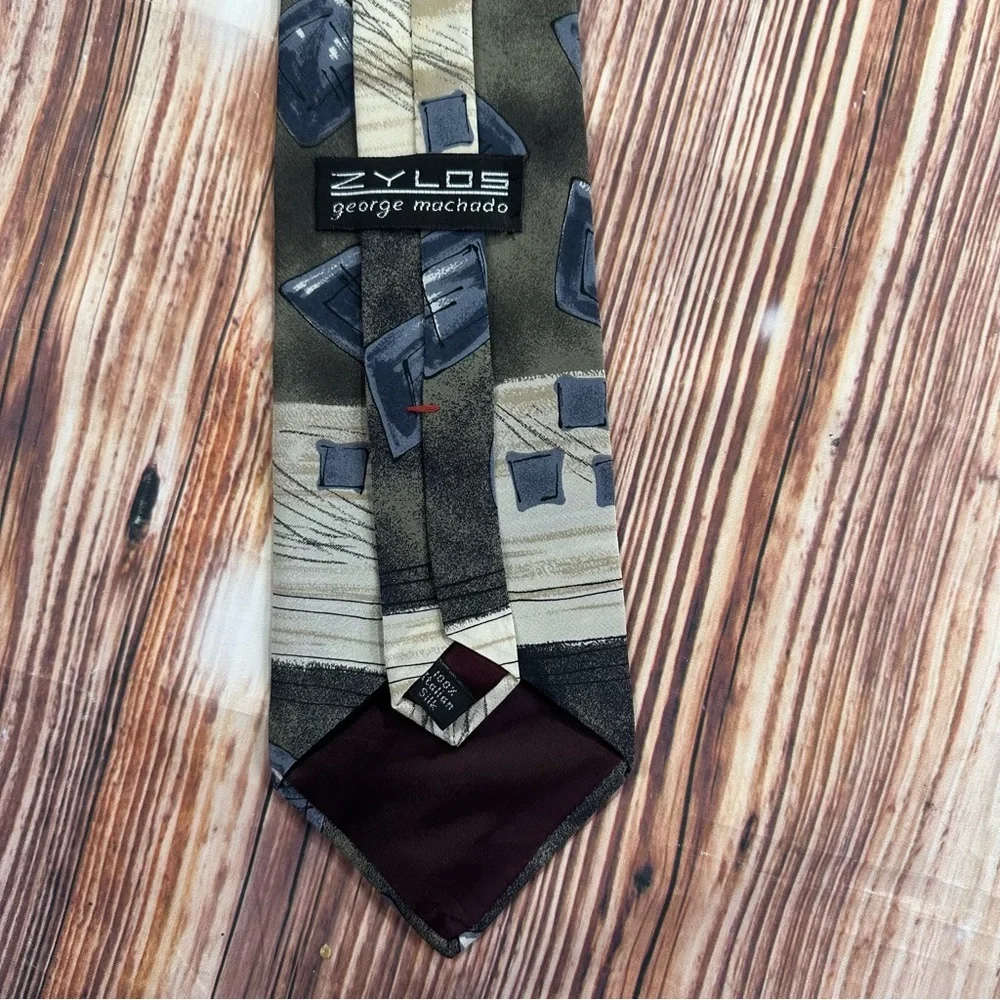 Zylos george machado Stylish Geometric Patterned Tie 100% Silk